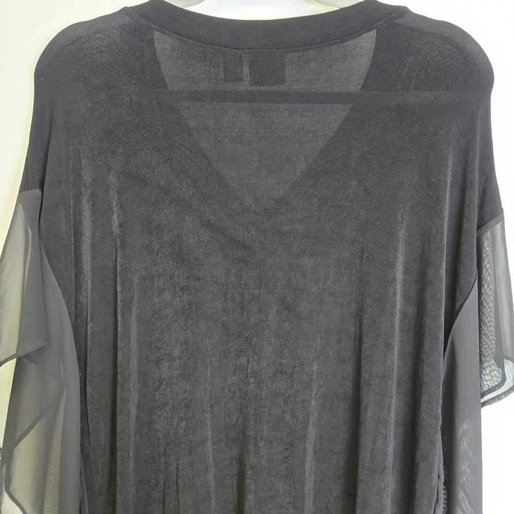 Travelers By Chico's Classic Hardware Lace Up V- Neck Top, Black, Size 1, Medium - Picture 10 of 13